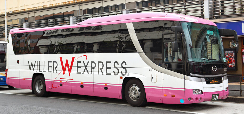 willer-express-bus A Willer Express bus parked on the roadside